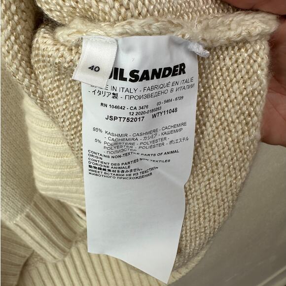 Jil Sander Cream V-Neck Button Long Sleeve Knit Sweater 40 / 8 - Picture 12 of 16